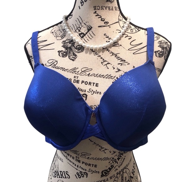Savage X Fonty 40DD Blue Shimmer Women's Push Up Underwire Bra Emblem - Picture 1 of 6